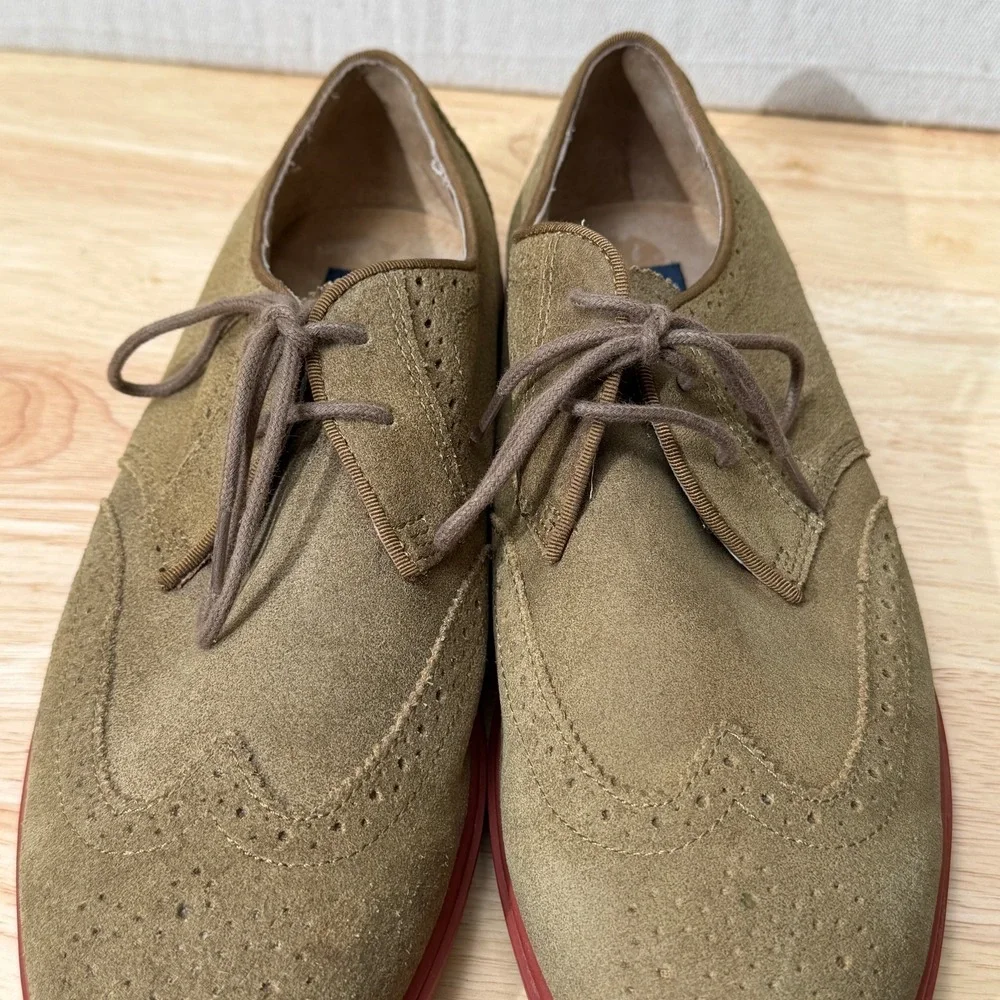 POLO RALPH LAUREN Men‎ Orrick Shoes 9.5D Brown Leather Brogue Wingtip Oxford
